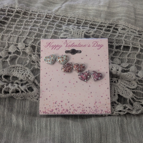 jcpenney Jewelry - Heart-Shaped Silver and Pink Earrings